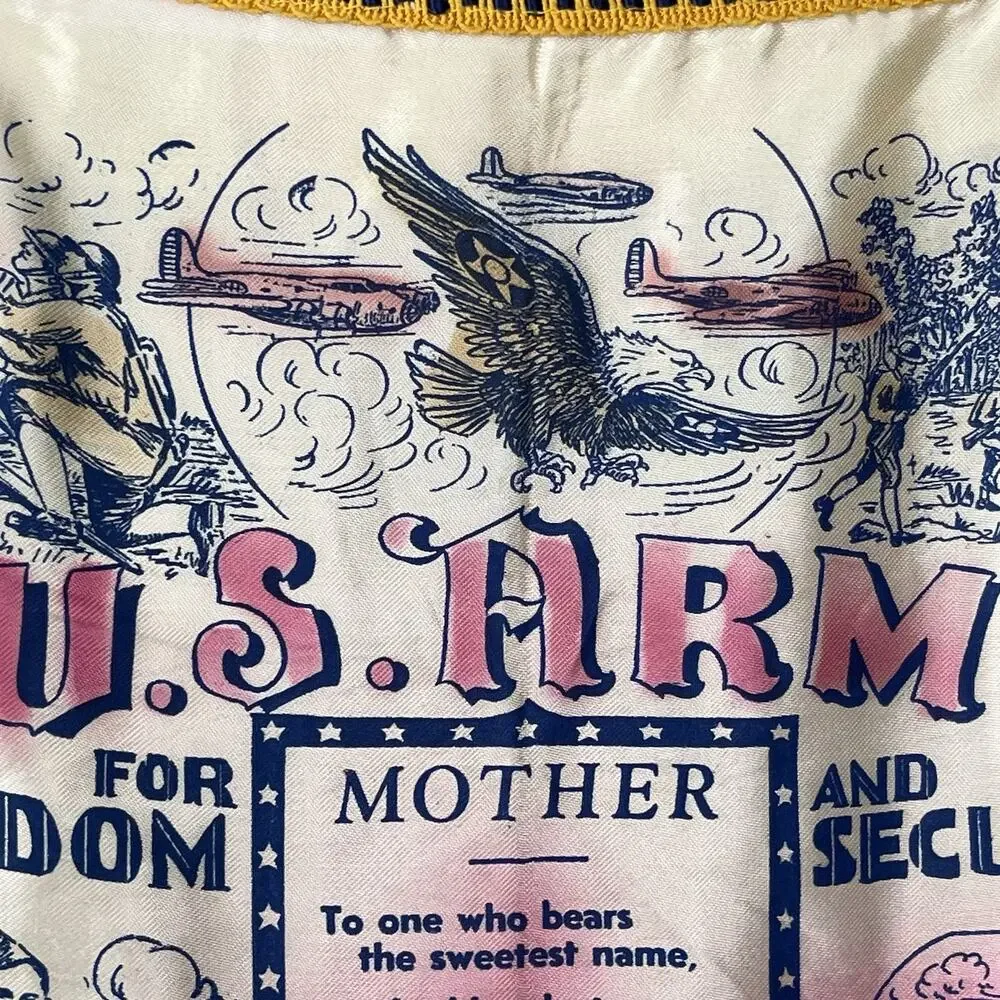 WWI US Army Mom Tribute Pillow Cover Antique Military Memorabilia History